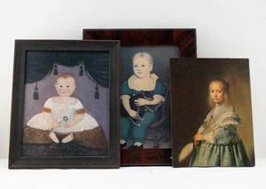 lot 210 image: 3 Vintage Reproduction Prints of Children