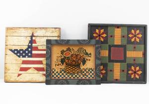 lot 212 image: 3 Pieces Replica Americana Wall Decor Items