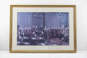 lot 214 image: Louis S. Glanzman The Signing of the Constitution Framed Print