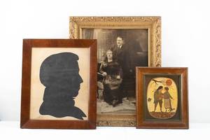 lot 215 image: 3 Vintage Wall Artworks, Silhouette, Photograph, Print