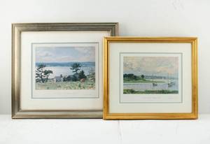 lot 238 image: John Stobart A View Over the Sakonnet River & A View Over the Westport River Ltd Ed. Signed & Numbered Prints
