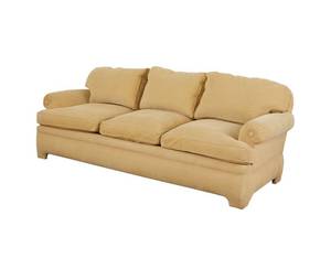 lot 54 image: Grp 3 Donghia Beige Sofa, Easy Chair, and Ottoman