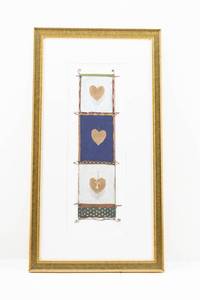 lot 248 image: Signed Original Mixed Media Painting with Gilt Leaves