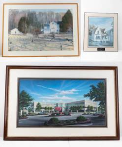 lot 249 image: 3 Architectural Framed Artworks, Various Artists
