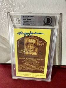 Authenticated & Slabbed Autographed Reggie Jackson HOF Postcard