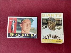 (2) HOFer Cards - Al Kaline & Willie Mays