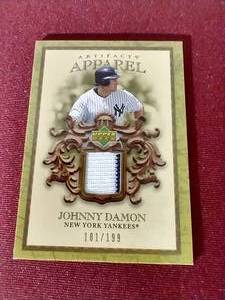 Johnny Damon Game-Used Jersey Card - #d199