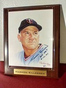 Autographed Harmon Killebrew 8x10 Photo Plaque With Inscription
