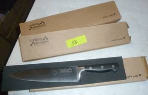 lot 50 image: 3 New Chef Knives