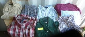 lot 116 image: 8 Mens 2XL shirts long sleeved, pre-owned