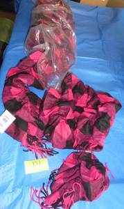 lot 151 image: Lot of 5 New Pink and Black Scarfs