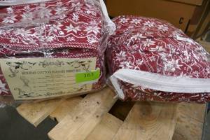 lot 163 image: Set of Queen size flannel sheets - new returns