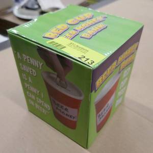 lot 213 image: Red Solo Cup Beer Money Piggy Bank