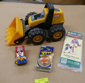 lot 228 image: Little Tikes dozer, light up Yo-yo and Mickey night light