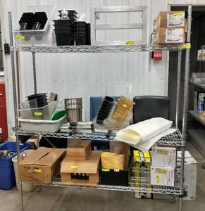 lot 257 image: Wire Shelving Unit 18 wide x 60 long x 74 tall, 3 shelves