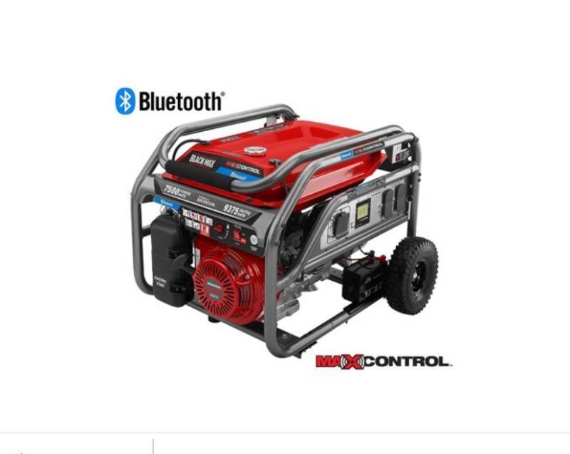 lot 150 image: NEW Black Max 7500-Watt Portable Generator w Bluetooth Monitoring