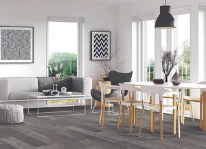 lot 98 image: Roughly 180 Sq Ft (10 Boxes) of Mohawk Foundry Pine Laminate Flooring System