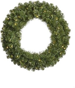 lot 100 image: Vickerman 96 Grand Teton Artificial Christmas Wreath, Clear Dura-lit Incandescent Mini Lights