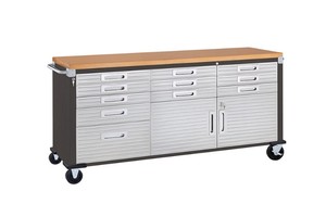 lot 107 image: Seville Classics UltraHD Rolling Workbench.