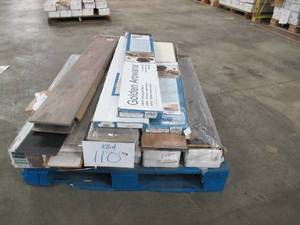 lot 110 image: Pallet of miscellaneous overflow flooring types, shades, sizes