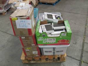 lot 126 image: Pallet of NEW Store Overstock - Tablet Cases, Hallmark Christmas and Signature Hardware