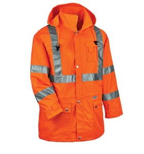 lot 846 image: NEW GloWear 8365 Hi-Vis Rain Jacket - Type R, Class 3, Breathable - ORANGE - 5XL
