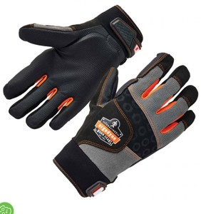 lot 848 image: NEW Pair of Ergodyne ProFlex 9002 ANSIISO-Certified Full-Finger Anti-Vibration Gloves Gray XL