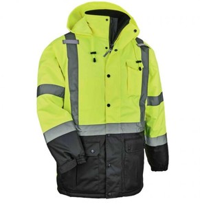 lot 862 image: NEW Ergodyne GloWear 8384 Hi-Vis Winter Jacket Quilted Parka - Type R, Class 3 - 2XL Lime