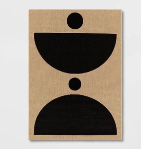 lot 188 image: Grace Half Circle IndoorOutdoor Rug BlackTan - Project 62 - 8 x 10