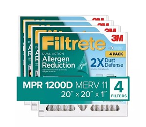 lot 289 image: NEW 4-Pack of Filtrete Allergen Reduction Plus 2X Dust Filters 1200D - 20x20x1