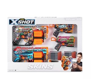 lot 300 image: Zuru X-Shot Skins Dread and Flux Combo Pack with 96 Darts - New in Distressed Packaging