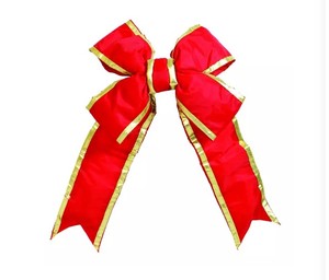 lot 331 image: 2 Pack of Vickerman 24-in. Red & Gold Finish Decorative Bows