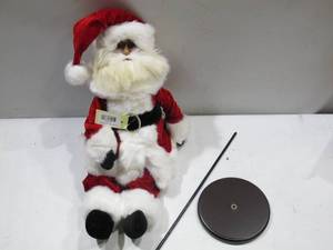 lot 344 image: Vickerman KV210518 18 in. Red Traditional Velvet Santa Doll Figurine with Stand