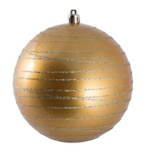 lot 365 image: Vickerman 573549-4.75 CopperGold Candy Glitter Ball Christmas Tree Ornament (4 pack) (N187733D)