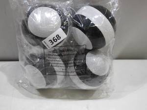 lot 368 image: Vickerman N205515 4.75 Black-White Striped Shiny Ball Christmas Ornament