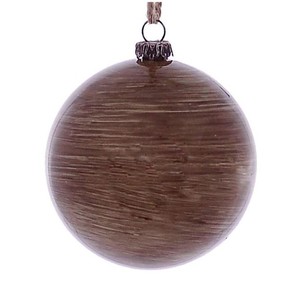lot 369 image: Vickerman MC196988 3 in. Copper Wood Grain Ball Ornament - 6 per Bag