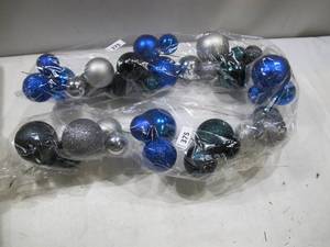 lot 375 image: Vickerman Christmas Ornament Garland 6 - Sea Blue  Midnight Blue  Wrought Iron - Assorted - Ball