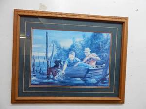 Fishing Print Framed & Matted 29x23
