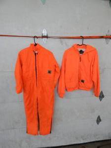 Blaze Orange Overalls Youth Large, Jacket Adult Small