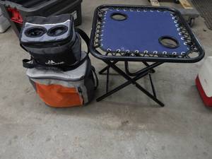 Folding Camp Table & 2- Coolers