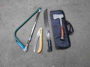 Sharp Hatchet, Machete, Limb Saw, Bow Saw