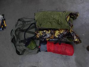3-Air Beds, Foot Pump & A Bag