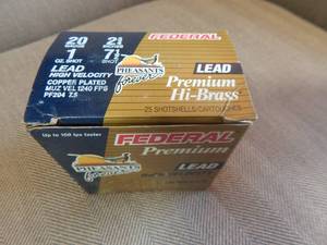 Full Box Federal 20 Ga. 2-34 Lead 7-12 Shot