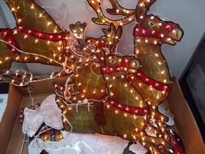 Holographic Deer with Santa Sleigh (OutdoorIndoor Use) (Brand New)