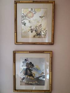 lot 17 image: Two Pieces Of Metallic Asian Inspired Art