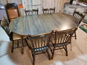 lot 90 image: Dining Table With Six Chairs