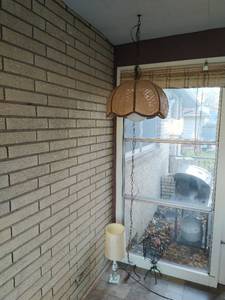 lot 136 image: Hanging Lamp, Decorative Lamp, And Decorative Birdcage