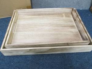 2 Nesting Wooden Trays...