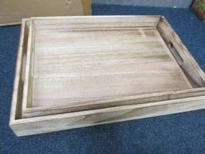 2 Nesting Wooden Trays...