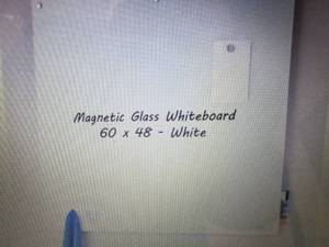 Magnetic Glass Whiteboard, 60W x 4...